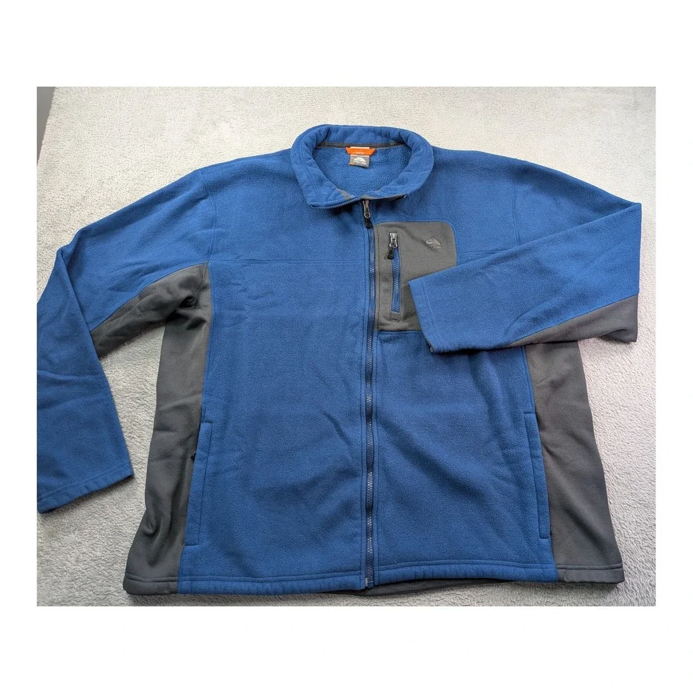 Nike ACG Fit Therma Fleece Jacket Mens XXL Blue Grey Full Zip Colorblock Hiking